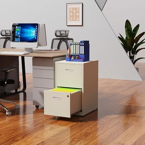 Polup 2 Drawer File Cabinet with Lock, Metal Filing Cabinet for Home Office - Image 2