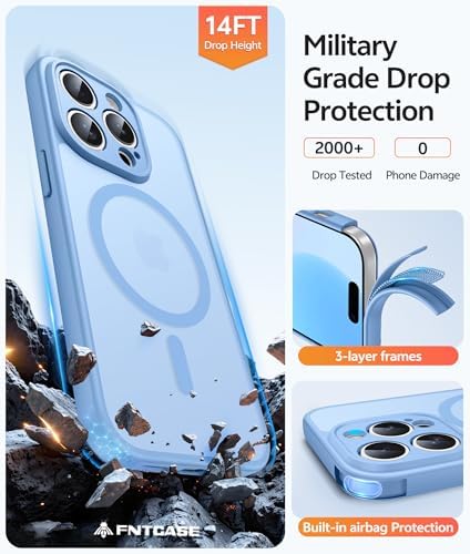 FNTCASE for iPhone 14 Pro Max Case, Fit for Magsafe, Glass Screen Protector - Image 5