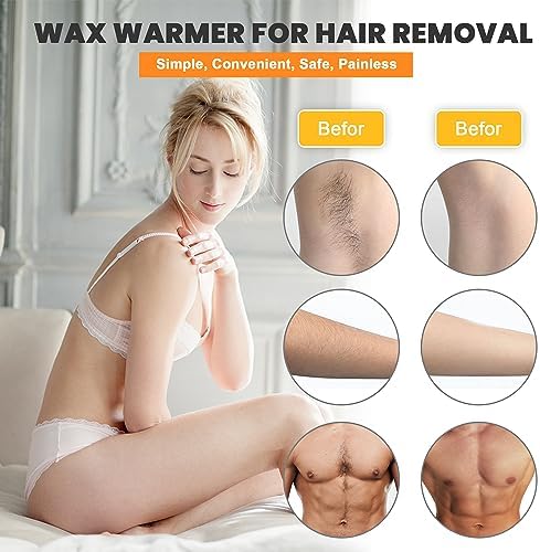 Professional Hair Removal Kit - Wax Warmer Machine with Double Pot, Large Capacity for Spa Salon and Home Use, Non-Stick Easy Clean Pots, 50 Sticks & 20 Collars (Black) - Image 7