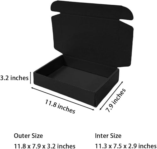 10 Pcs 11.8 x 7.9 x 3.2 inches Corrugated Cardboard Gift Boxes Recyclable - Image 2