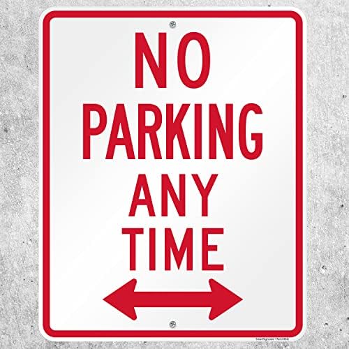 SmartSign 30 x 24 inch “No Parking Any Time” Metal Sign with Bidirectional Arrow, 80 mil Laminated Rustproof Aluminum, Red and White, Made in USA - Image 4