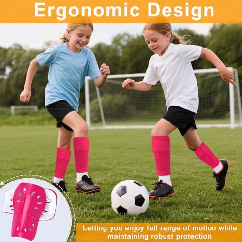2 Pairs Shin Guards Soccer for Kids,Shin Pads Extra Lightweight Breathable Slide in Shin Guard for Football Training Match Outdoor Activities Protective Slip-in Shin Guards for Boys Girls - Image 5