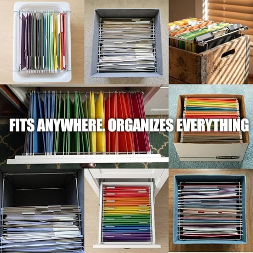 Officemate Hanging File Frame, Letter Size (Fits 24″–27″), Adjustable Heavy-Duty Steel File Drawer Organizer for Desks, Cabinets & Shelves (91964) - Image 3