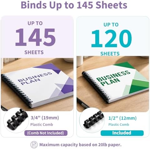 Binditek Binding Machine, 19Hole, 145 Sheets, for Letter Size, Fixed Margin - Image 6