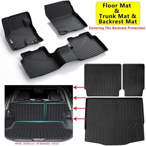 SANBAN Floor Liners & Cargo Liners & Backrest Mat for 2020-2024 2025 Ford Escape (NOT Fit Hybrid),TPE All Weather Protection Car Floor Mats with Trunk Mat Covering The Backrest - Image 2