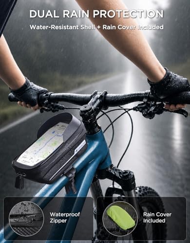 whale fall Waterproof Bike Frame Bag, 1S Quick Release Bike Phone Holder - Image 2