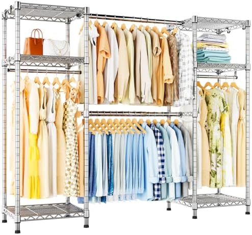 Ulif E7 Heavy Duty Closet Garment Rack, Clothes Storage Organizer System by Ulif