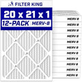 Filter King 20x21x1 Air Filter MERV 8, AC Furnace Filters (12-Pack) by FilterKing
