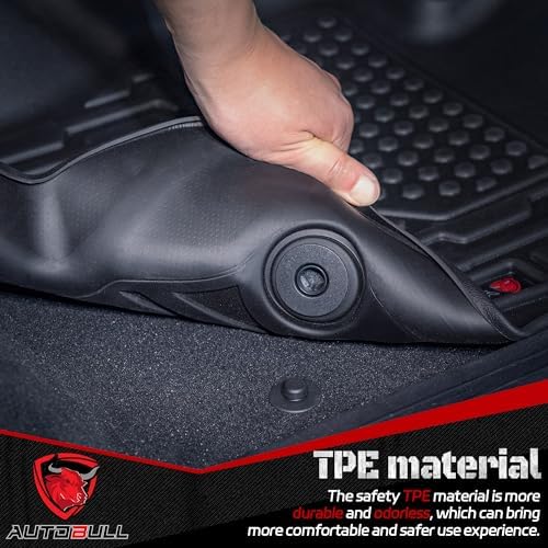Floor Mats Compatible with 2015-2022 Chevy Colorado/GMC Canyon Crew Cab, All Weather TPE Floor Liners, Custom Fit Car mats, 1st & 2nd Row, Black - Image 3