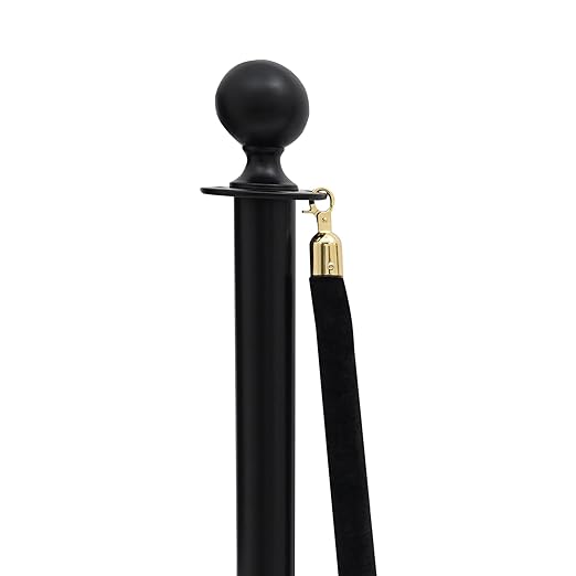 4 PCS Stanchion Posts with 2 Velvet Ropes, Stainless Steel Ball Top Poles - Image 6