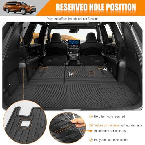Cargo Mat Compatible with 2024 2025 Toyota Grand Highlander Cargo Liner Backrest Liner Seatback Protector for 2024 Toyota Grand Highlander Accessories(24-25 Grand Highlander) - Image 5