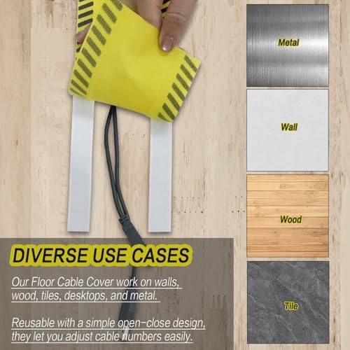 Floor Cable Covers,16.4 Feet Cord Cover Wire Protector Cable Cover Wire Storage Cover Used to Protect The Cable and Prevent Tripping Over The Cords (Yellow) - Image 5