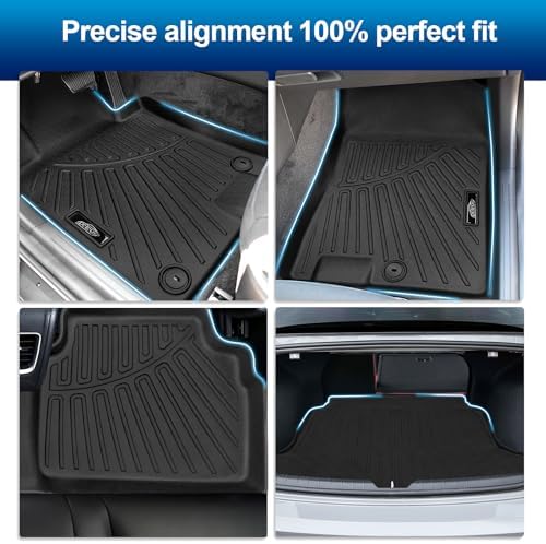PELEUS Floor Mats and Trunk Mat Compatible with 2021-2026 Kia K5 FWD and 2020-2026 Hyundai Sonata & Hybrid, No-Deformation TPE All Weather Car Liners, Full Set 1st 2nd Row Front Rear Cargo Liner - Image 3