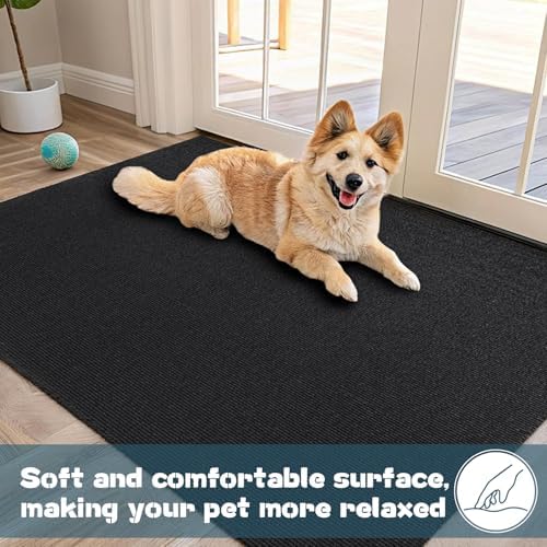 Wibeelee 46" X 60" X 0.23'' Mat for Under Dog Crate Waterproof Non-Slip Kennel Mat to Protect Floors Extra Large Absorbs Urine Reusable Dog Playpen Mat - Image 6