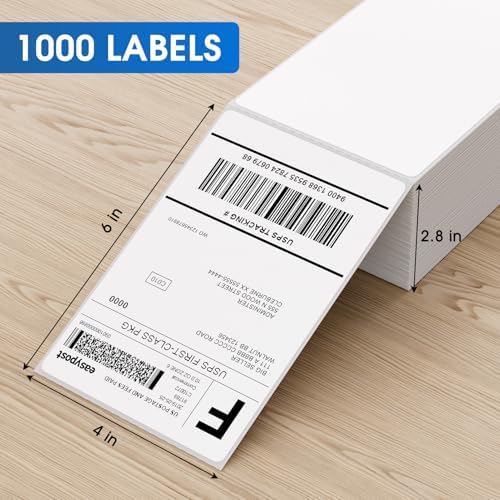 MaxGear 4" x 6" Direct Thermal Shipping Labels, 1000 Fanfold, White - Image 3
