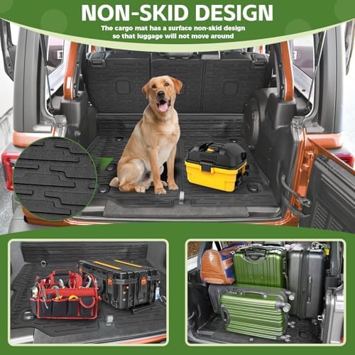 Cargo Liners for 2021-2026 Jeep Wrangler JL Unlimited 4XE 4 Door,Trunk Mat with Seat Back Cover Accessories All Weather Rear Cargo Mat Backrest Protector for 4XE (Not for 4X4 Gas Type) - Image 4
