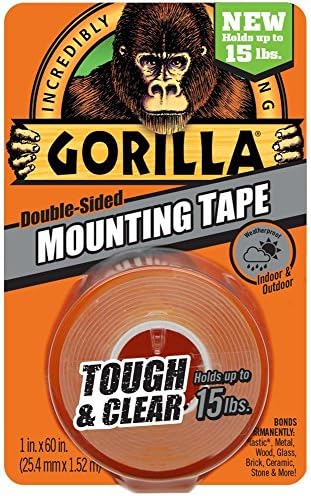Gorilla Mounting Tape, Tough and Clear, Double-Sided, 1" x 60", Clear - 24 Pack - Image 2