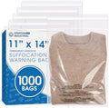 11" X 14" (1000 Count) Self Seal Clear Poly Bags with Suffocation Warning by SpartanIndustrial
