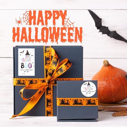 40 Pcs Halloween Theme Stickers -Lovely Laser Ghost -20 Round & 20 Tag Shaped Self-Adhesive Labels for Party Gifts, Packaging Bags, Envelope Sealing - Party Supplies for Halloween Decoration -A05 - Image 5