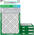Filterbuy 16x30x2 Air Filter MERV 8 Dust & Allergy Defense (4-Pack) by Filterbuy