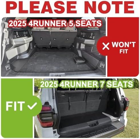 TripleAliners Trunk & Rear Seatback Mat for 2025 2026 4Runner (7 Seats) - Image 3
