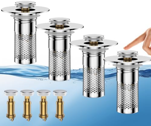 Bathroom Sink Drain Strainer,Universal Pop-Up Sink Stopper Hair Catcher by Mengine