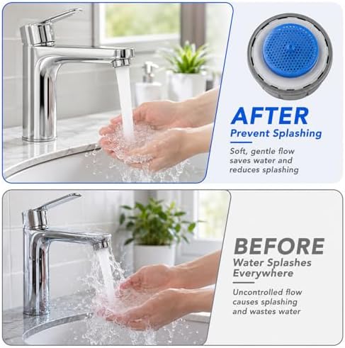 3 Pack Faucet Aerator, 116711 Faucet Aerator 1.5 Gpm for Moen Bathroom Kitchen Sink Inserts Replacement Parts, Replacement Parts Flow Retrictor Insert Replacement Faucet Aerators (black) - Image 6