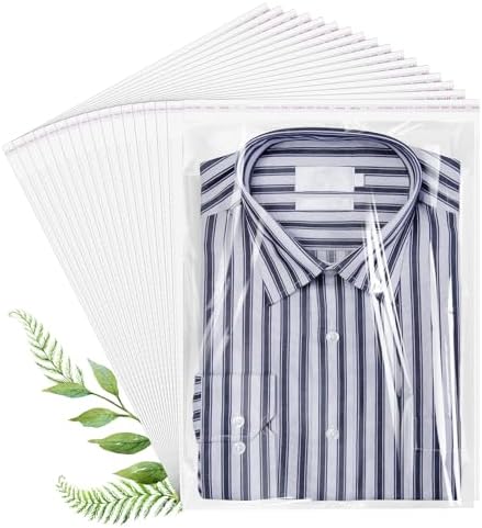 70 Pack 12x15" Clear Cellophane Bags for Shirts, Gift Wrapping, Artwork by COIDEA