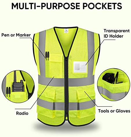 TICONN High Visibility Reflective Safety Vest for Men & Women, ANSI Class 2 - Image 4