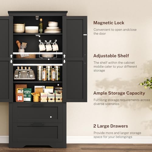 TEENFON Storage Cabinet with Doors & Adjustable Shelf - Image 4