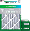 Filterbuy 18x24x4 Air Filter MERV 8 Dust & Allergy Defense (3-Pack) by Filterbuy