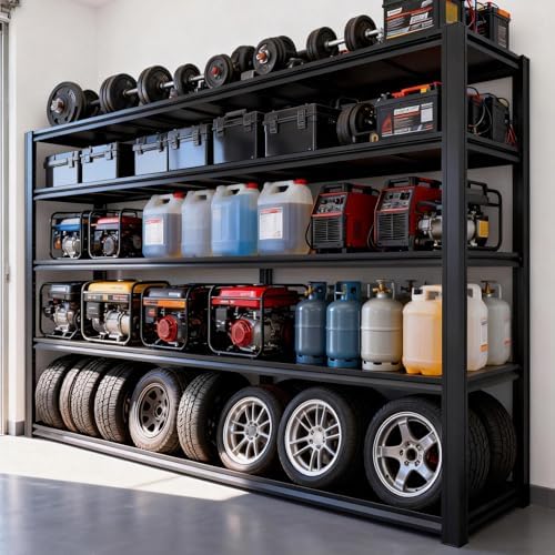 5,000 lbs Heavy-Duty Storage Shelves, 5-Tier Garage Shelving, Adjustable Shelving Units, Industrial Shelving, for Garage Storage, Garage Storage Shelves (5T-72H x 62.03 W x 24D)*3 - Image 2