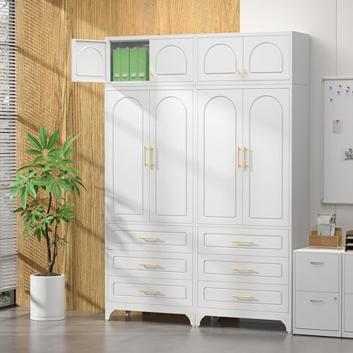 SteeLoong 90”Kitchen Pantry Cabinet, Metal Storage Cabinet with 3 Drawers - Image 6