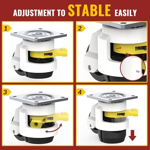 HOLKIE Leveling Casters with Ratchet Handle Design丨Total Capacity 2200 lbs - Image 4