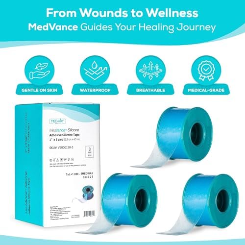 MedVance Silicone Adhesive Medical Tape, Scar Sheet,1" x5' (3 Pack) - Image 2
