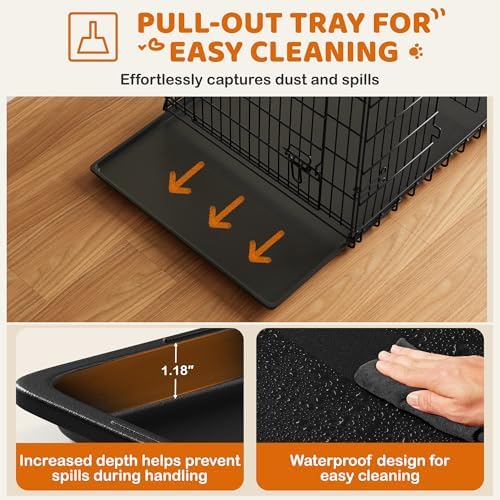 Yaheetech 48in Double Door Metal Dog Crate w/Divider for Puppy Indoor Use - Image 4