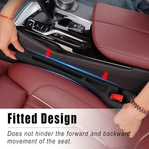Car Seat Gap Filler Organizer 2 Pack, Anti-Drop Car Seat Gap Filler, Black - Image 5