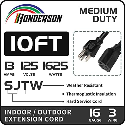 10FT Black Outdoor Extension Cord with Waterproof Cord Cover Kit, 16/3 SJTW - Image 2