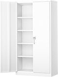 Greenvelly White Metal Cabinet, Tall Tool Organizer by Greenvelly