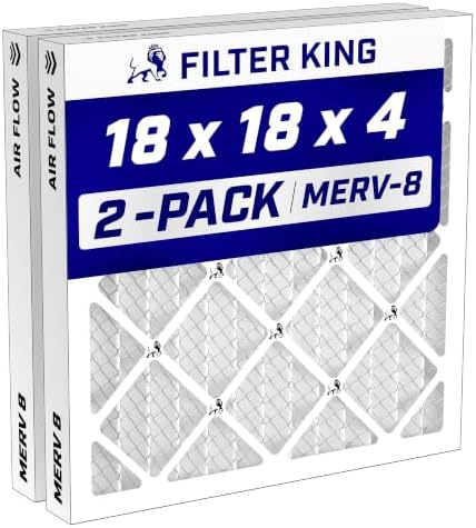 Filter King 18x18x4 Air Filter MERV 8, AC Furnace Filters (2-Pack) by FilterKing