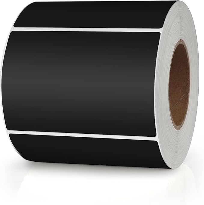 Black Rectangle Stickers 3 x 2 Inch Color Coding Labels Vinyl Roll by Meitaat