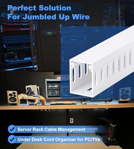 1.6"H x 1.2"W Cable Raceway, 99in Under Desk Wire Management Channel, White - Image 5