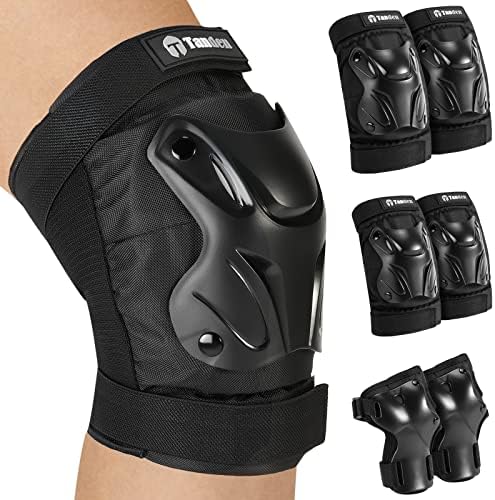 Tanden Skating Protective Gear Knee and Elbow Pads Wrist Guards for Roller Skating Skateboarding, Skate Pads Adult Knee Pads by Tanden