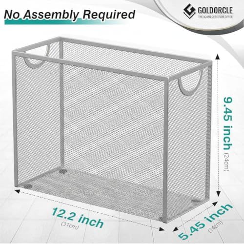 Letter-Size Hanging File Organizer (Silver, with 5 Grey Folders) - Image 2