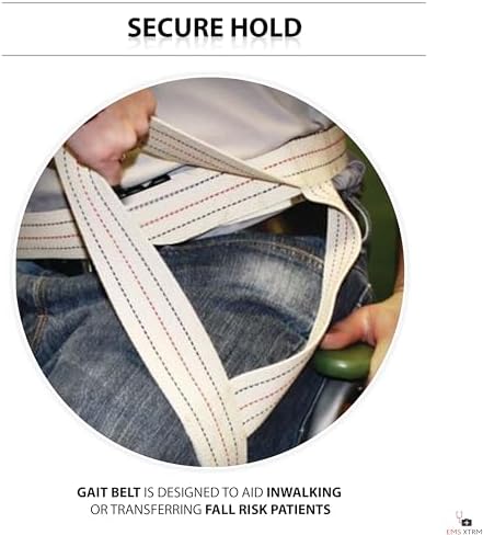 EMS XTRM Gait Belts - Essential Transfer Belts for Seniors and Physical Therapy, Durable and Comfortable, Nurses, Home Health Aides, Physical Therapists (Metal Buckle - Beige) - Image 7