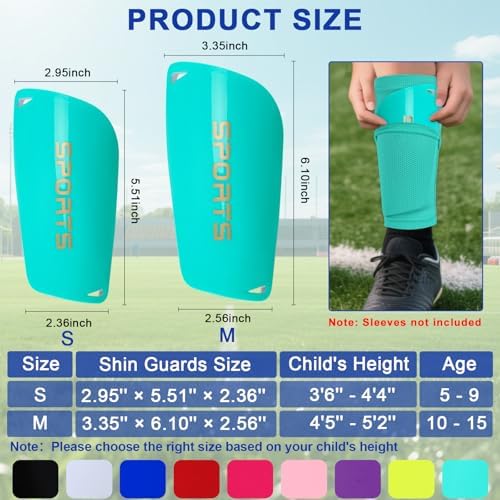 Kids Soccer Shin Guards 2 Pairs Slip-in Youth Shin Pads for Boys Girls, Lightweight PP+EVA Soccer Protective Gear Fits with Shin Guard Sleeves(not Included), Toddler to Teen Sizes Multiple Colors - Image 2