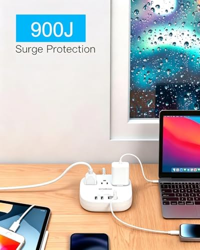 Extension Cord 10 Ft, 22.5W/4.5A Surge Protector Power Strip 10Ft Long Cord - Image 2