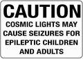 Warning Sign Caution Cosmic Cause Seizures Epileptic Children Adult Sign Business Sign 12X8 Inches Aluminum Metal Tin Sign by Eletina