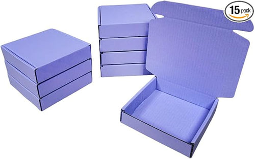 15 Pcs 5.1 x 5.1 x 1.2 inches Mini Size Shipping Boxes Corrugated Cardboard by Unknown