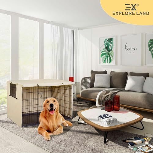 Explore Land Dog Crate Cover, 42 inches, Light Tan - Image 6